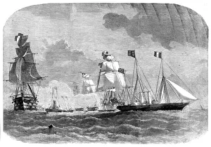 Smyth Prints: Her Majesty leaving Cherbourg, 1858. Creator: Smyth