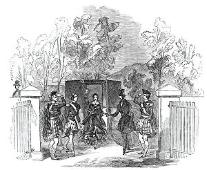 Perth And Kinross Gallery: Her Majesty and Prince Albert alighting at Blair Athol Church, 1844