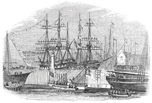 Her Majesty and Prince Albert disembarking Dundee, 1844. Creator: Ebenezer Landells