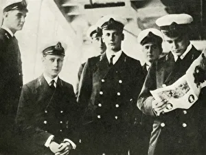 W And G Foyle Prints: His Majesty (Seated) Among His Fellow Cadets, c1910s, (1937). Creator: Unknown