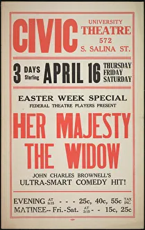 April Prints: Her Majesty the Widow, Syracuse, NY, 1936. Creator: Unknown