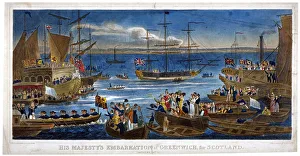 Hanoverian Prints: His Majestys Embarkation at Greenwich, for Scotland, 1822