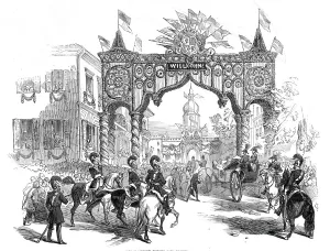Coburg Prints: Her Majestys Entree in to Coburg, 1845. Creator: Ebenezer Landells