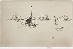 Her Majestys Fleet: Evening, 1887. Creator: James Abbott McNeill Whistler