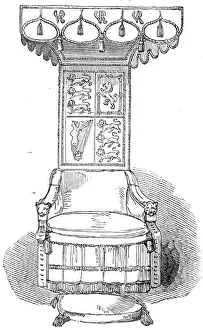 Camden Gallery: Her Majestys State Chair, Great Hall, Lincolns Inn New Buildings, 1845
