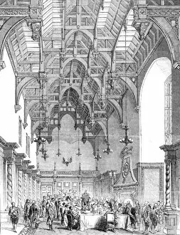 Banquet Hall Gallery: Her Majestys visit to Burghley - the Banquet in the Great Hall, 1844. Creator: Unknown