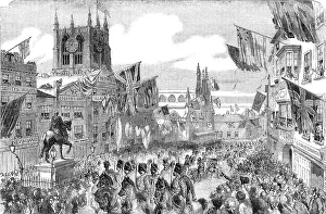 Shortage Prints: Her Majesty's Visit to Hull - the Procession in the Market-Place
