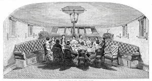 Royal Yacht Gallery: Her Majestys Yacht, the Dining-Room, 1844. Creator: Ebenezer Landells