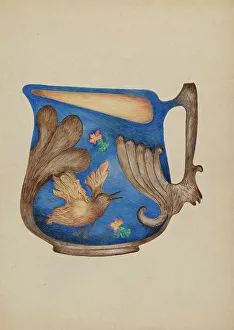 Majolica Prints: Majolica Pitcher, 1935/1942. Creator: Della Button