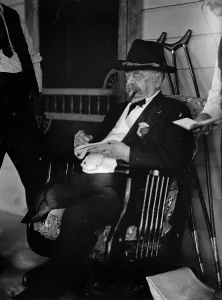 Major General Daniel Edgar Sickles, U.S.A. G.A.R. Veteran, Gettysburg Reunion, 1913. Creator: Harris & Ewing. Major General Daniel Edgar Sickles, U.S.A. G.A.R. Veteran, Gettysburg Reunion, 1913. Creator: Harris & Ewing