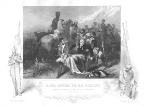 Sale Prints: Major-General Robert Henry Sale mortally wounded at Moodkee (Mudkhi), 1845