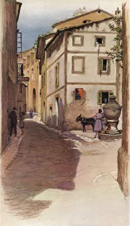 A Majorcan Street Scene, 20th century (1931). Artist: Cecil Aldin A Majorcan Street Scene, 20th century (1931). Artist: Cecil Aldin