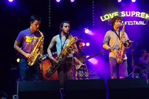 Mak Murtic, R Muscat ands Silas, Love Supreme Jazz Festival, Glynde Place, East Sussex, 2015