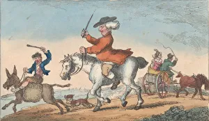 Horsemanship Prints: How to Make the Least of Him, May 4, 1808. May 4, 1808. Creator: Thomas Rowlandson