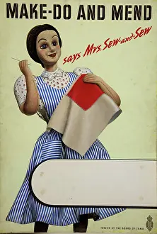 Make Do And Mend - says Mrs Sew-And-Sew, World War II poster, c1939-c1945