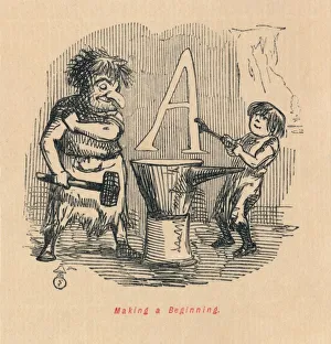 The Comic History Of England Gallery: Making a Beginning, c1860, (1860). Artist: John Leech