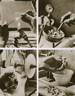 Process Prints: Making coloured glass eyeballs, c1914-c1918