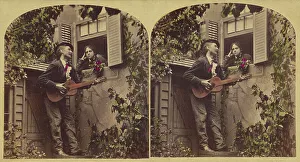 Courtship Prints: Making a favorable impression. 1881. Creator: L. Melander & Bro