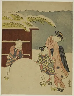 Making a Giant Snowball, c. 1767. Creator: Suzuki Harunobu
