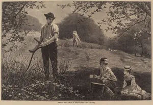 Refreshment Prints: Making Hay, published 1872. Creator: Winslow Homer