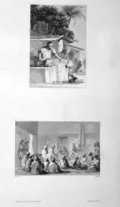 Making Macaroni and Military Meeting, 1802. Artist: Vivant Denon Making Macaroni and Military Meeting, 1802. Artist: Vivant Denon