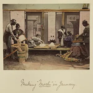 Making Prints: Making Mochi in January, about 1873-1883. Creator: Shinichi Suzuki I