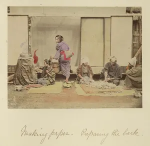 Making Prints: Making Paper - Preparing the Bark, about 1873-1883. Creator: Shinichi Suzuki I