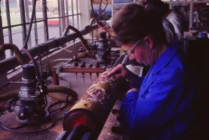 Roller Prints: Making printing roller, Sandersons, London, c1960s. Artist: Sandersons