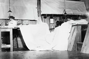 Warehouse Prints: Making sails at Ratsey's, between c1910 and c1915. Creator: Bain News Service
