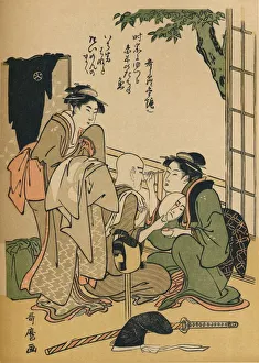 Making Up For The Stage, c1780. Artist: Kitagawa Utamaro