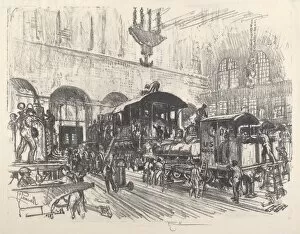 Pennell Joseph Gallery: Making War Locomotives, 1917. Creator: Joseph Pennell