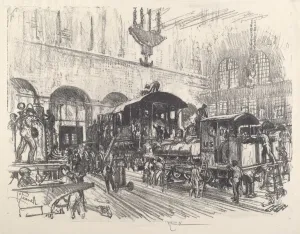 Pennell Joseph Prints: Making War Locomotives, 1917. Creator: Joseph Pennell