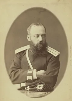 George Kennan Prints: Makofski, half-length portrait, facing right, in police uniform, 1885. Creator: Unknown