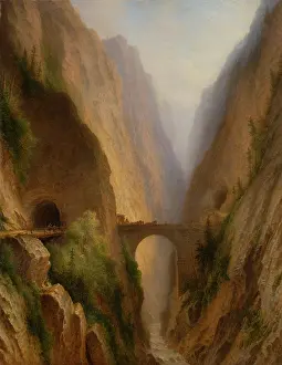 Misty Prints: The Via Mala in Graubunden, 1872. Creator: Carl Morgenstern