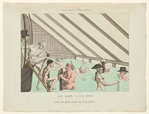 Public Baths Prints: Male bath, 1750-1850. Creators: Anon, Martinet Hautecoeur