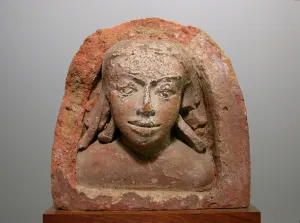 Bust Gallery: Male Bust with Rolling Curls, Gupta period, 4th / 5th century. Creator: Unknown
