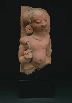 Male Deity (Deva) Holding a Lotus Bud, Gupta period, 4th / 5th century. Creator: Unknown