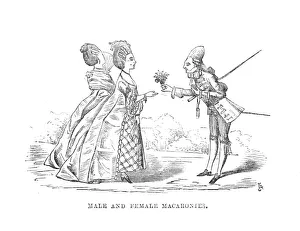 Chatto And Windus Gallery: Male and Female Macaronies, c1870