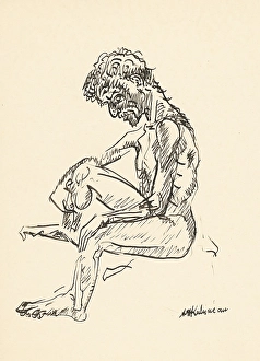 Despondent Prints: Male figure, c1940. Creator: Arnold Peter Weisz-Kubincan
