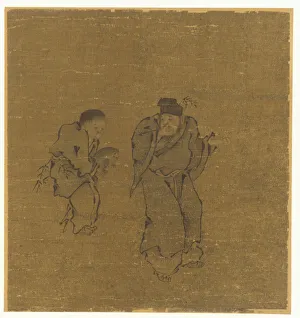 Toad Prints: Two Male Figures With a Toad, Ming or Qing dynasty, 17th century. Creator: Unknown