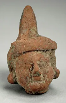 Central Asia Prints: Male Head with Hat, 4th-5th century. Creator: Unknown
