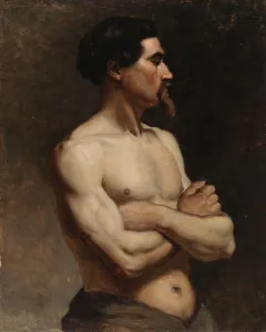 Defiance Prints: Male Model, Academy Study, 1874-1875. Creator: Albert Edelfelt