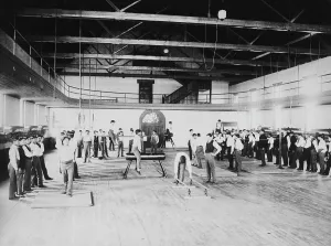 Beam Prints: Male Native American students in physical education class