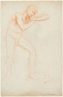 1824 1898 Prints: Male Nude, 1891. Creator: Pierre Puvis de Chavannes (French, 1824-1898)