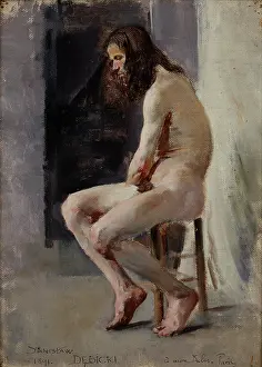 Vienna Secession Prints: Male Nude, 1891. Creator: Stanislaw Debicki