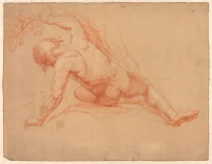Daniël Mijtens Prints: Male Nude Seen from Behind, 1672/88. Creator: Daniel Mijtens