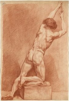 Buttocks Gallery: A Male Nude Seen from Behind, c.1760. Creator: Unknown