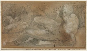 Discoloured Prints: Three Male Nudes, c. 1540-1547. Creator: Domenico Beccafumi (Italian, 1486-1551)