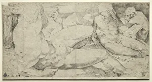 Three Male Nudes, second quarter 1500s. Creator: Domenico Beccafumi (Italian, 1486-1551) Three Male Nudes, second quarter 1500s. Creator: Domenico Beccafumi (Italian, 1486-1551)