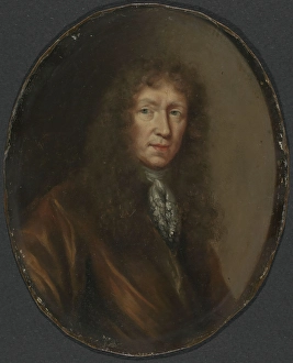 Oil On Copper Plate Prints: Male portrait, c1680. Creator: David van der Plas